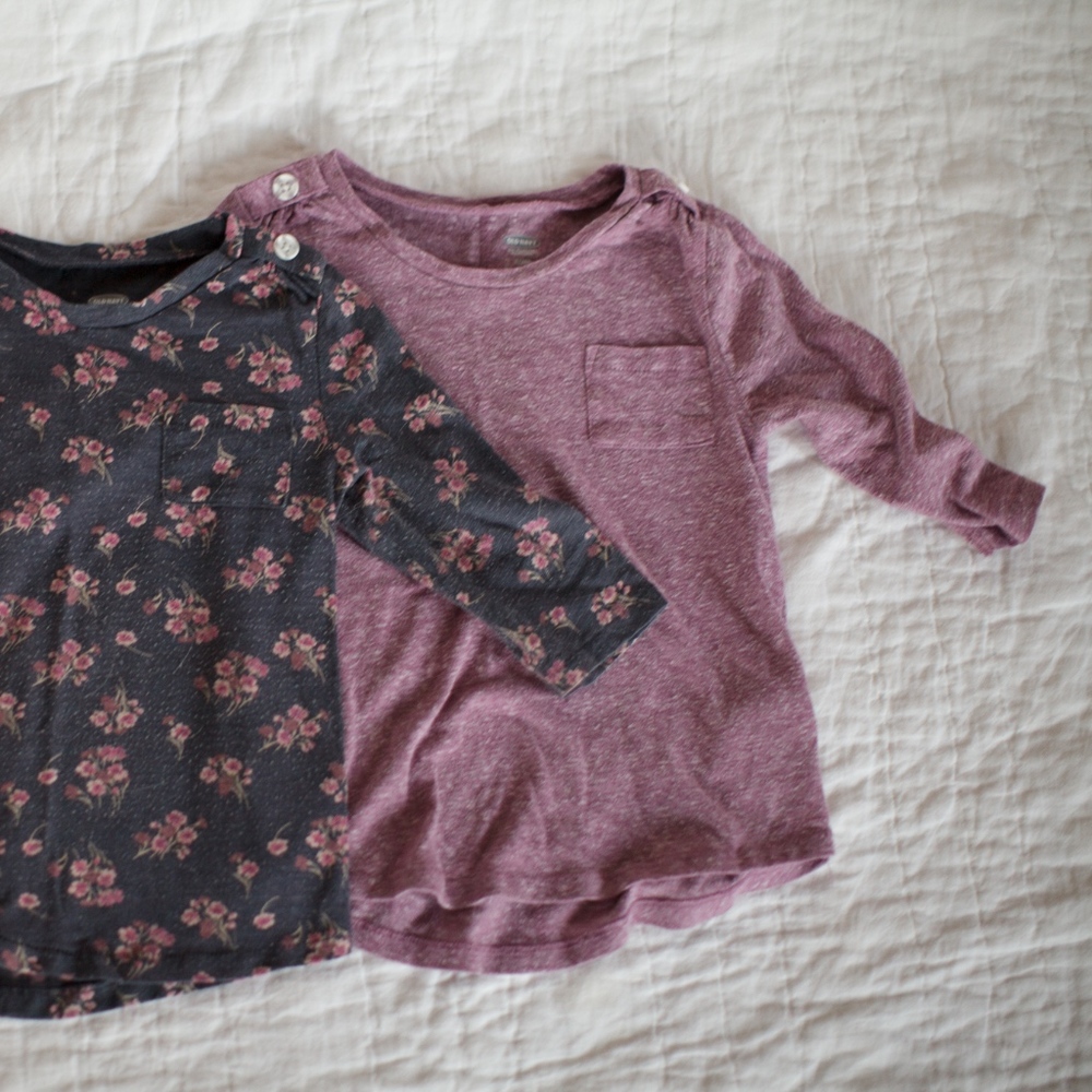 Set of 2 Three quarter length sleeve Girls Shirts